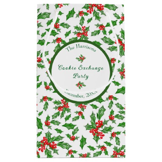 Bewerkbare kerstkoekjesfeest Vrolijk kerstfeest Klein Cadeauzakje (Achterkant)