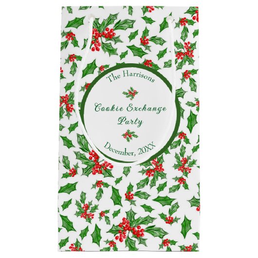 Bewerkbare kerstkoekjesfeest Vrolijk kerstfeest Klein Cadeauzakje (Voorkant)