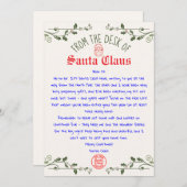 Bewerkbare kerstmanbriefsjabloon afdrukbaar kaart (Voorkant / Achterkant)