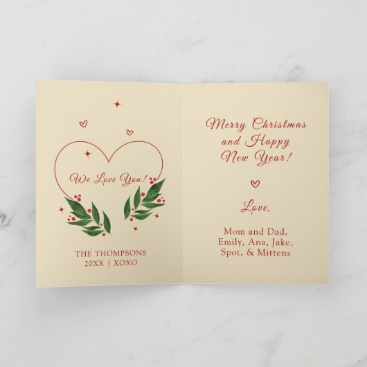 BEWERKBARE  Kerstmis kerst Kaart (Binnen)