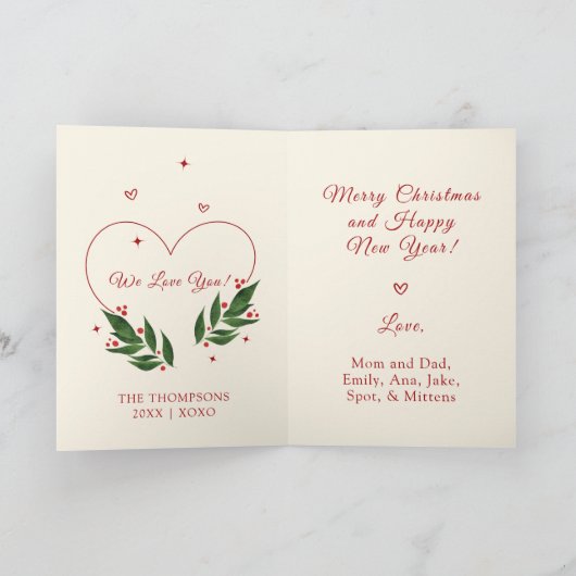 BEWERKBARE  Kerstmis kerst Kaart (Binnen)