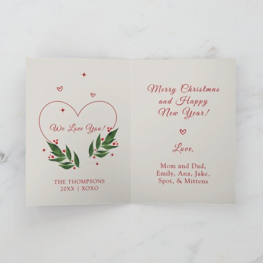 BEWERKBARE Kerstmis kerst Kaart (Binnen)