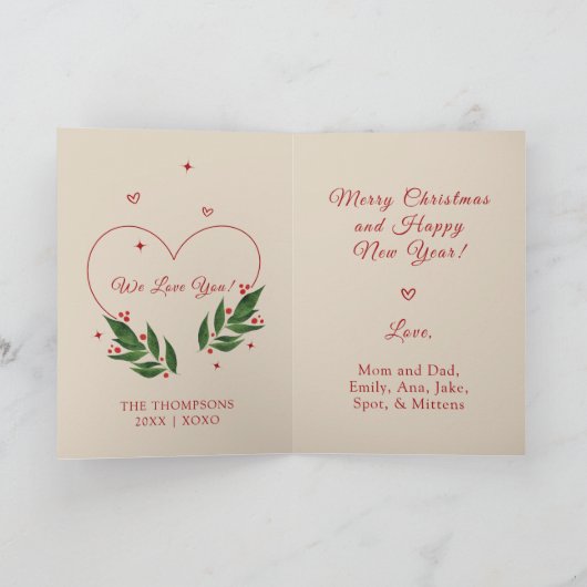 BEWERKBARE  Kerstmis kerst Kaart (Binnen)