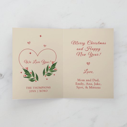 BEWERKBARE  Kerstmis kerst Kaart (Binnen)