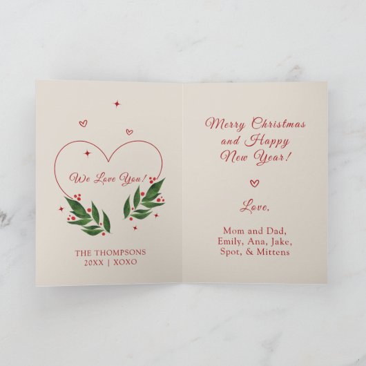 BEWERKBARE  Kerstmis kerst Kaart (Binnen)