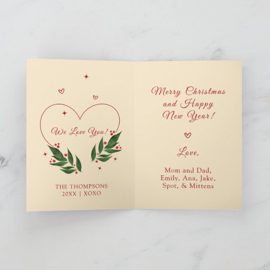 BEWERKBARE  Kerstmis kerst Kaart (Binnen)