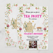 Bewerkbare Kersttheeuitnodiging Feestdagenkaart (Voorkant / Achterkant)