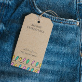 Bewerkbare kerstverlichting Rustic Kraft Gift Labe Cadeaulabel