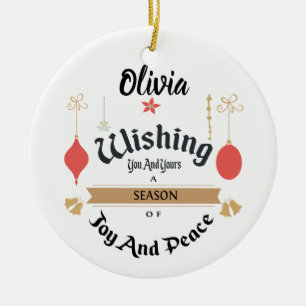 Bewerkbare kerstversiering keramisch ornament