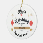 Bewerkbare kerstversiering keramisch ornament (Links)