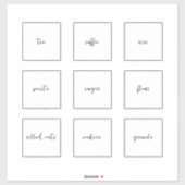 Bewerkbare keuken handgeschreven 3 inch labelset sticker (Vel)