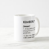 Bewerkbare Kimberly naam definitie, aangepaste naa Koffiemok (Voorkant rechts)
