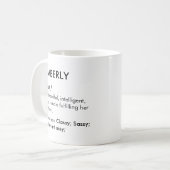 Bewerkbare Kimberly naam definitie, aangepaste naa Koffiemok (Voorkant links)