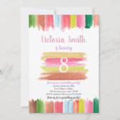 Bewerkbare Kinder Art Party Kaart met Bold Age Des (Voorkant)