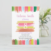 Bewerkbare Kinder Art Party Kaart met Bold Age Des (Staand voorkant)