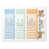 Bewerkbare Kinder dagelijkse taak Chore-to-do chec Notitieblok (Voorkant)