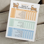 Bewerkbare Kinder dagelijkse taak Chore-to-do chec Notitieblok<br><div class="desc">Een bewerkbare schattige dagelijkse taak chore checklist voor kinderen! Deze schattige en praktische checklist is voorzien van een kleurrijke sjabloon met twee schattige gemberkatten om je kleine bedrijf te houden terwijl ze hun dagelijkse verantwoordelijkheden aanpakken. Met drie handige secties - 's ochtends, na school en 's nachts - helpt deze...</div>
