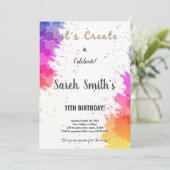 Bewerkbare Kinder kunstfeest Dank u of Nodig Kaart (Staand voorkant)