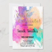 Bewerkbare Kinder kunstparty uitnodigen met Color  Kaart (Voorkant)