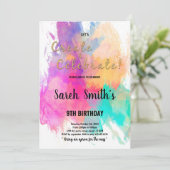 Bewerkbare Kinder kunstparty uitnodigen met Color  Kaart (Staand voorkant)