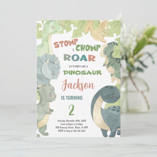 Bewerkbare Kinder partij Kaart met Schattigee T-Re (Staand voorkant)