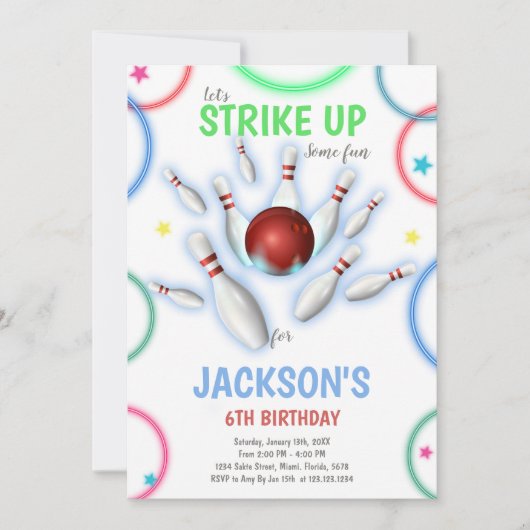 Bewerkbare Kinder Strike Party-uitnodiging Kaart (Voorkant)