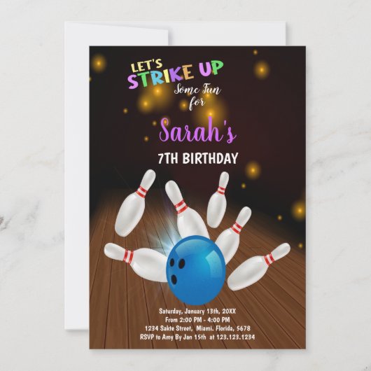 Bewerkbare Kinder Strike Party-uitnodiging voor jo Kaart (Voorkant)