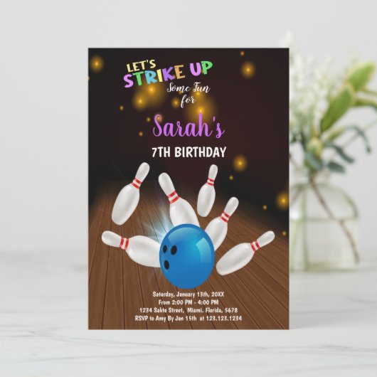 Bewerkbare Kinder Strike Party-uitnodiging voor jo Kaart (Staand voorkant)