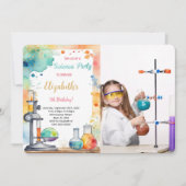 Bewerkbare Kinder Wetenschap Verjaardagsfeestfoto Kaart (Voorkant)