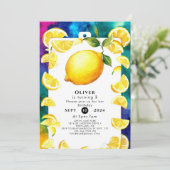Bewerkbare Kinderen Lemon Verjaardag Kaart (Staand voorkant)