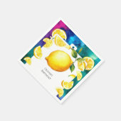 Bewerkbare Kinderen Lemon Verjaardag Servet (Hoek)