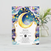 Bewerkbare kinderen maan verjaardag kaart (Staand voorkant)