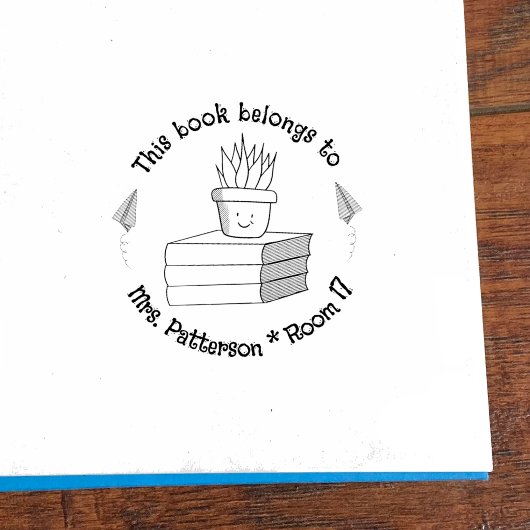 Bewerkbare Klasbibliotheek Houten Kunststempel Rubberstempel