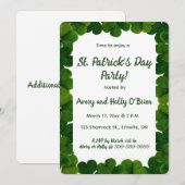 Bewerkbare Klaver St. Patrick's Dag Feestje Kaart (Voorkant / Achterkant)