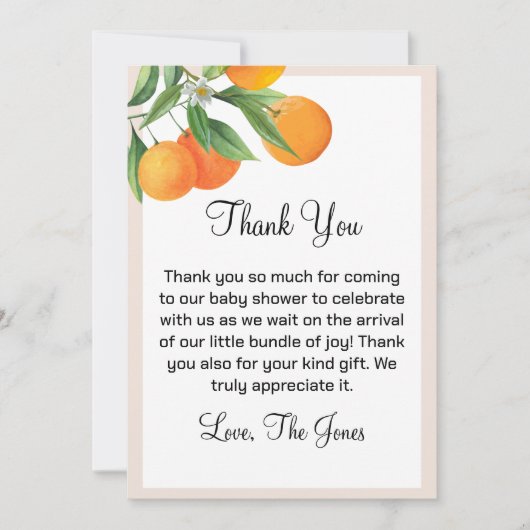 Bewerkbare kleine cutie Baby shower dank u kaart (Voorkant)