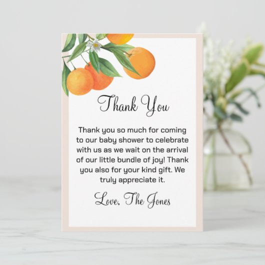 Bewerkbare kleine cutie Baby shower dank u kaart (Staand voorkant)