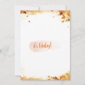 Bewerkbare kleine pompoen Baby shower uitnodiging, Kaart (Achterkant)