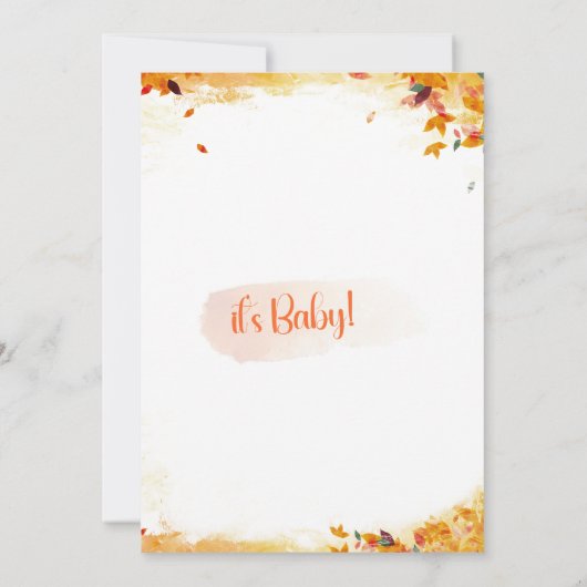 Bewerkbare kleine pompoen Baby shower uitnodiging, Kaart (Achterkant)