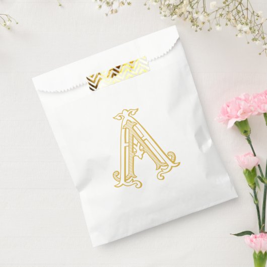 BEWERKBARE KLEUR AA Monogram AA Logo Favor Bag Bedankzakje (Gezegeld)