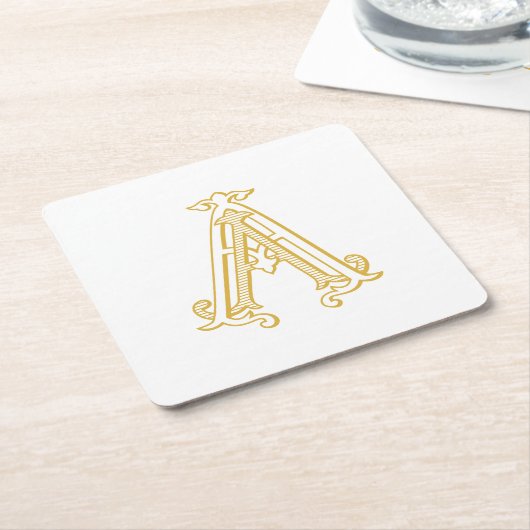 BEWERKBARE KLEUR AA Monogram AA Logo Onderzetters (Schuin)