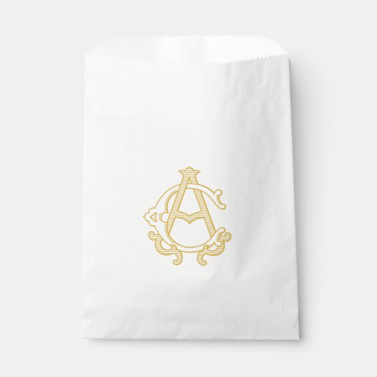 BEWERKBARE KLEUR AC Monogram CA Logo Favor Bag Bedankzakje (Voorkant)