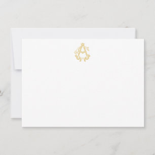 BEWERKBARE KLEUR AC Monogram CA Monogram Notecards Notitiekaartje