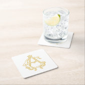 BEWERKBARE KLEUR AC Monogram CA Monogram Onderzett Kartonnen Onderzetters (Insitu)