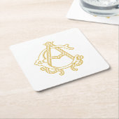 BEWERKBARE KLEUR AC Monogram CA Monogram Onderzett Kartonnen Onderzetters (Schuin)
