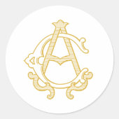 BEWERKBARE KLEUR AC Monogram CA Monogram Sticker (Voorkant)