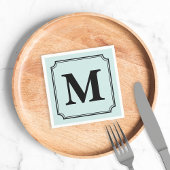 Bewerkbare kleur achtergrond ticket rand monogram servetten