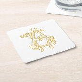 BEWERKBARE KLEUR AE Monogram EA Logo Onderzetters (Schuin)