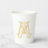 BEWERKBARE KLEUR AM Monogram MA Monogram Papier Cu Papieren Bekers (Achterkant)