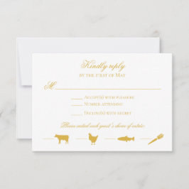 BEWERKBARE KLEUR Antwoordkaart met menu-pictogramm Kaart