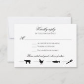 BEWERKBARE KLEUR Antwoordkaart met menu-pictogramm Kaart (Voorkant)